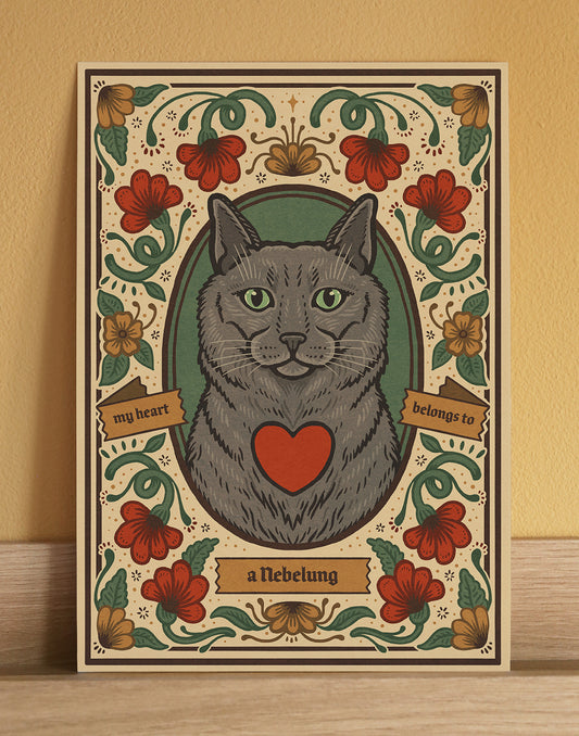 Nebelung Cat Art Print