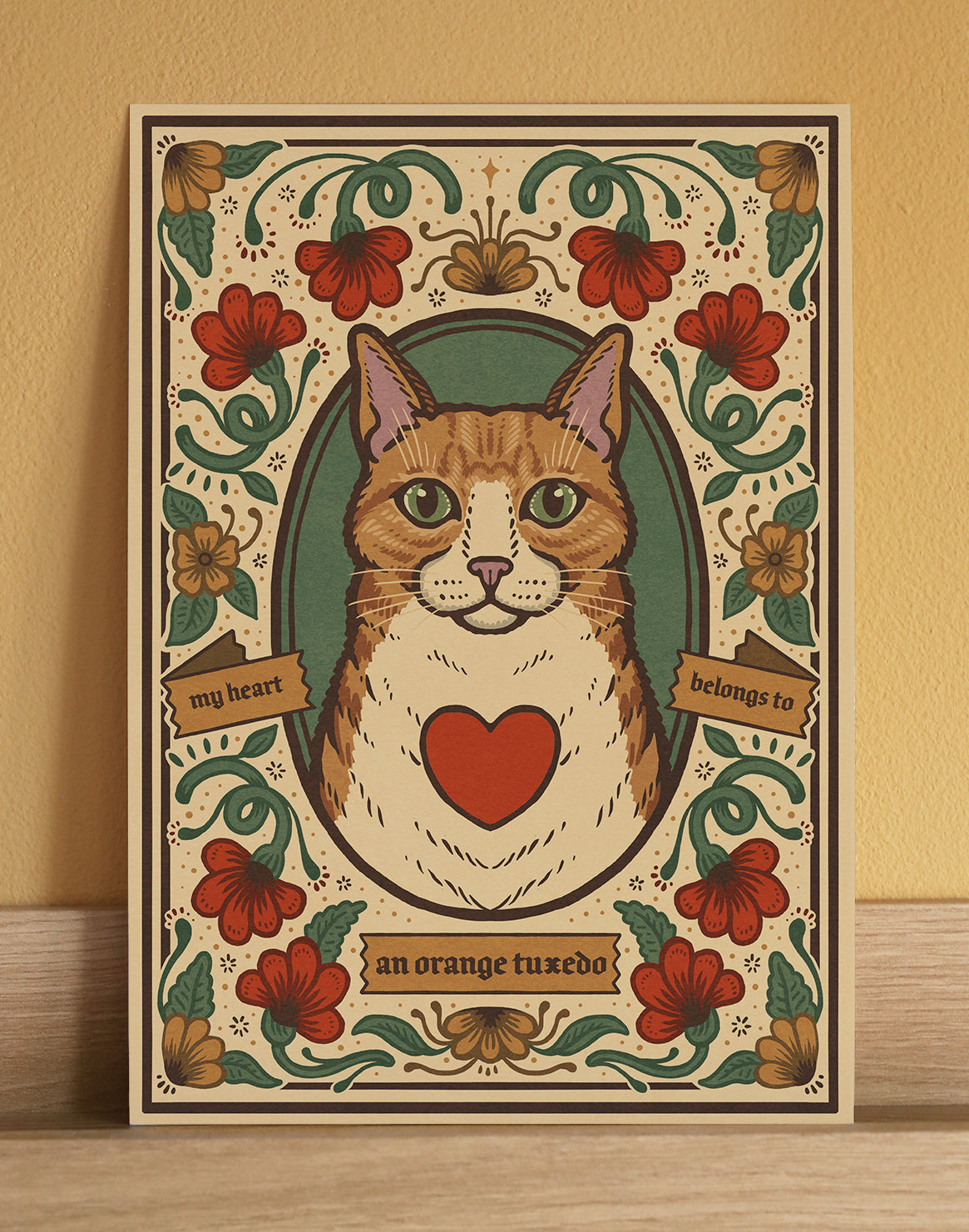 Orange Tuxedo Cat Art Print