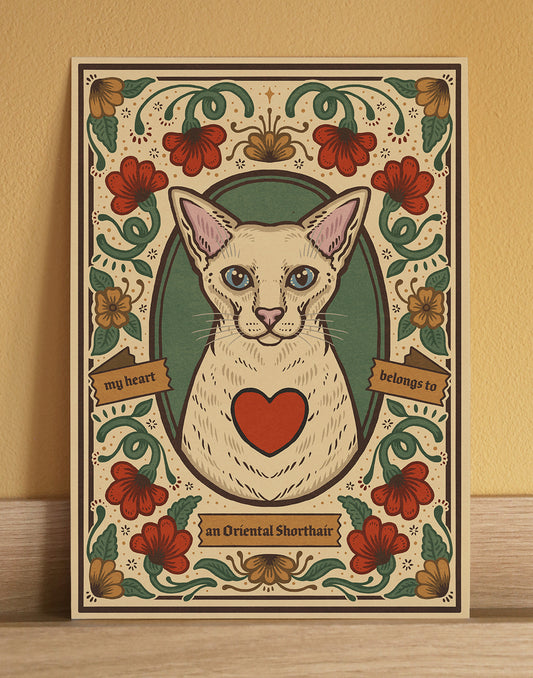 Oriental Shorthair Cat Art Print