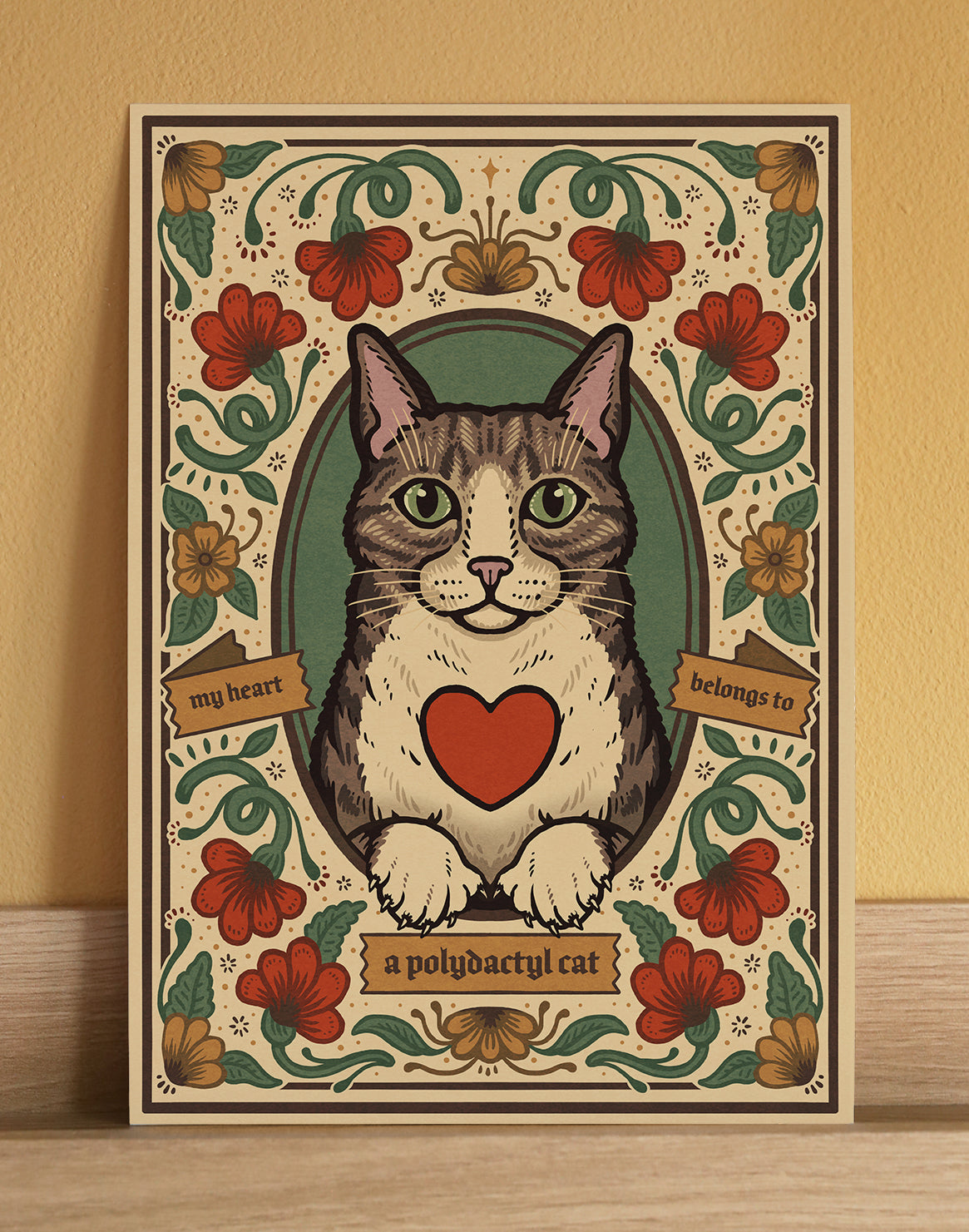 Polydactyl Cat | Fine Art Print | Brown Tabby
