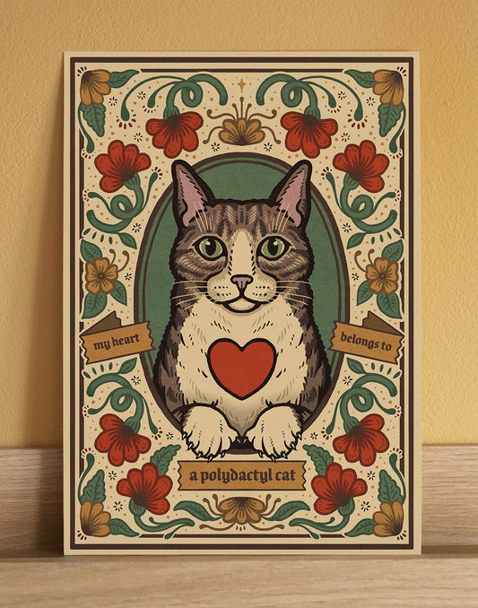 Polydactyl Cat | Fine Art Print | Brown Tabby