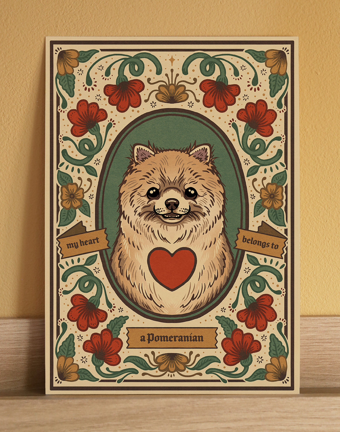 Pomeranian | Fine Art Print | Tan