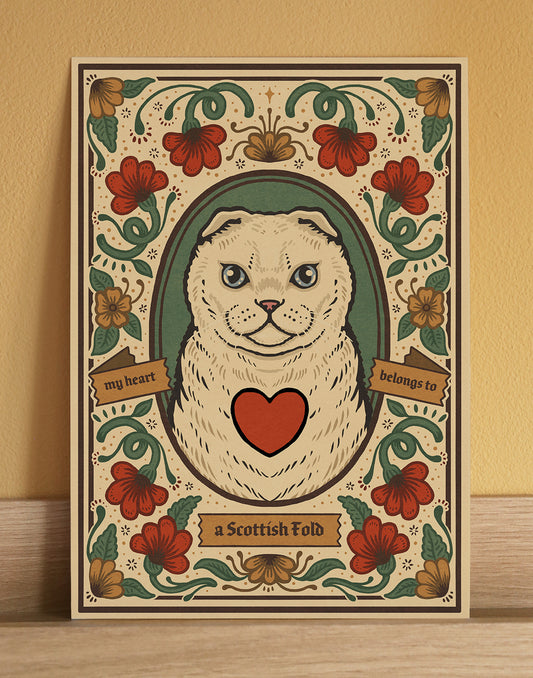 Scottish Fold Cat Art Print
