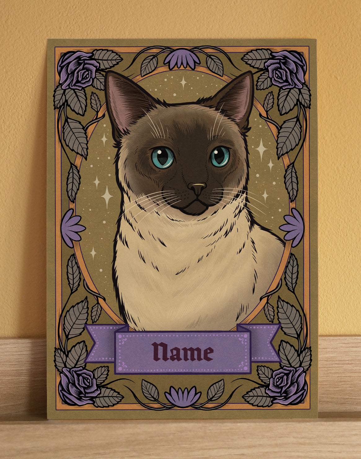 Seal Point Cat | Add Your Own Custom Pet Name | Fine Art Print