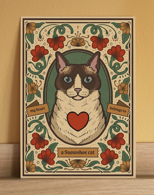 Snowshoe Cat Art Print