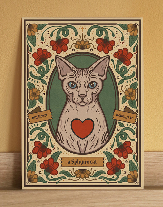 Sphynx Cat Art Print