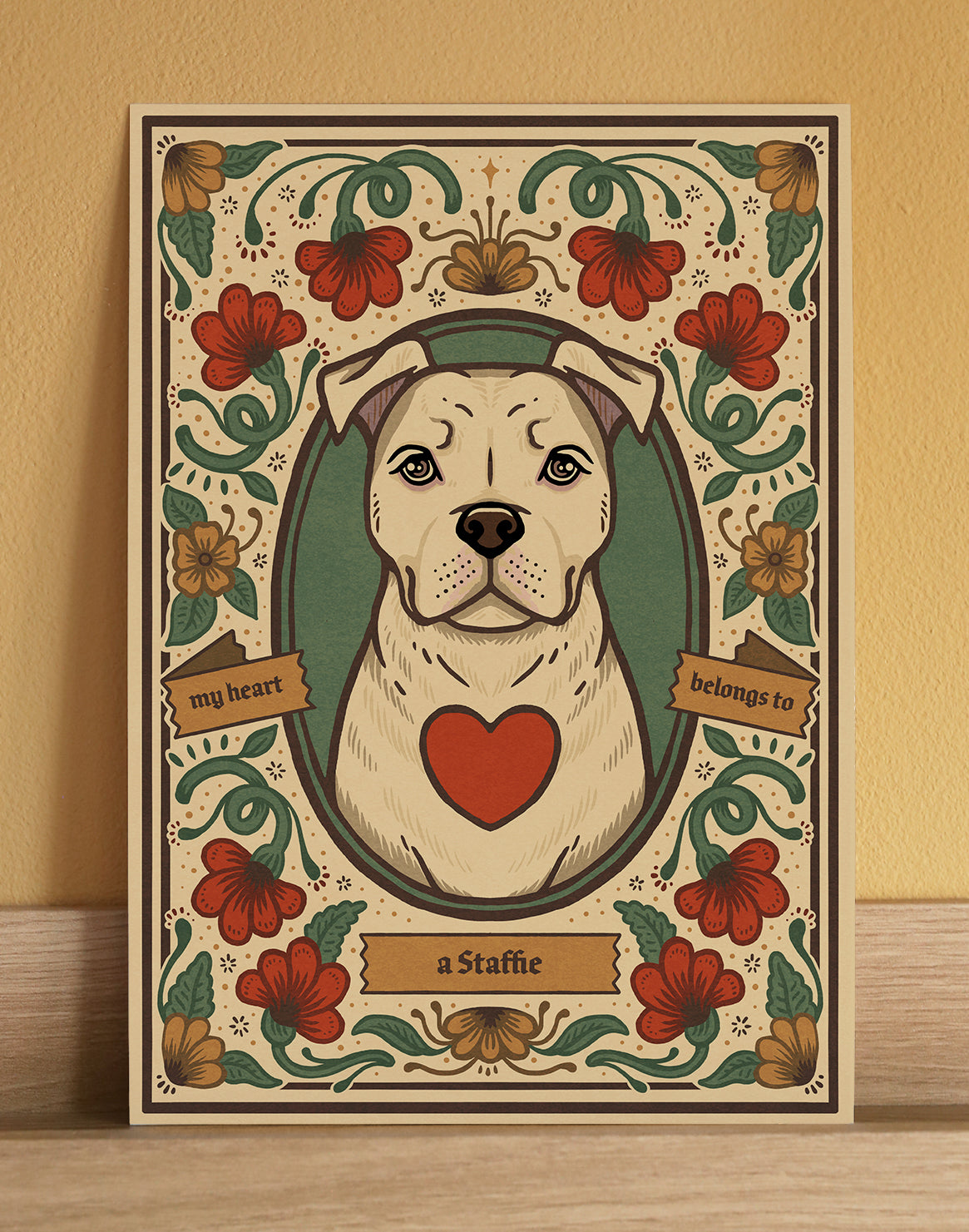 Staffie | Fine Art Print | White