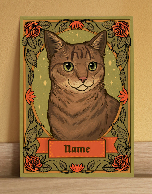 Tabby Cat | Add Your Own Custom Pet Name | Fine Art Print