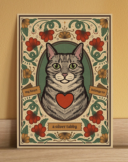 Silver Tabby Cat Art Print