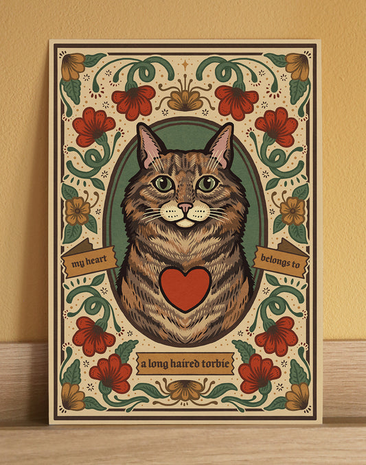 Long Haired Torbie Cat | Fine Art Print