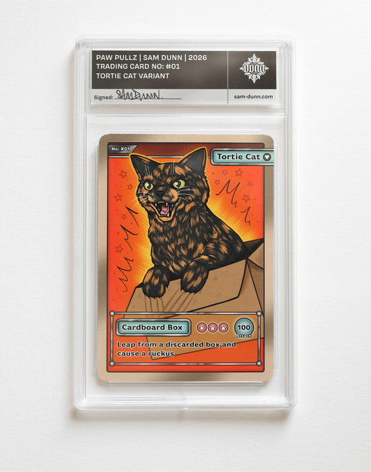 Tortie Cat Trading Card | In Protective Slab Case