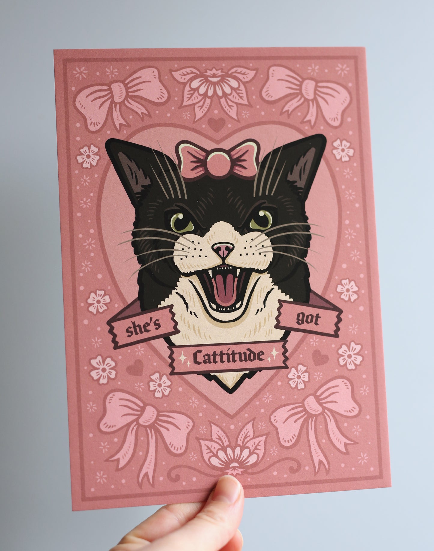 She's Got Cattitude | Tuxedo Cat | Fine Art Print