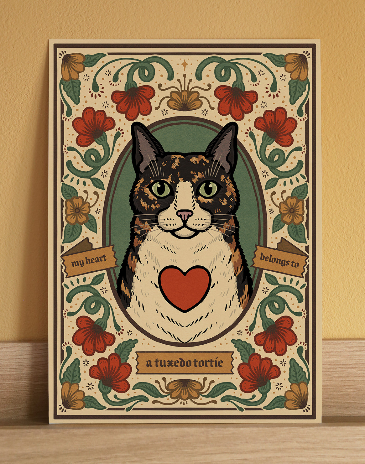 Tuxedo Tortie Cat | Fine Art Print