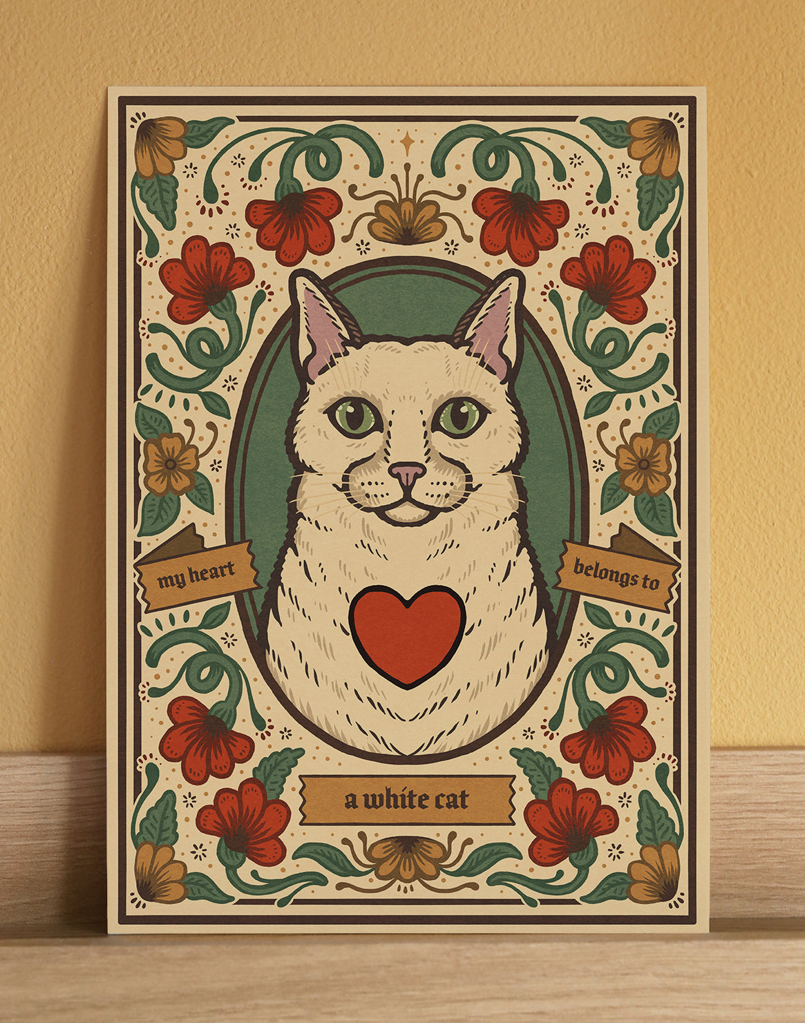 White Cat Art Print