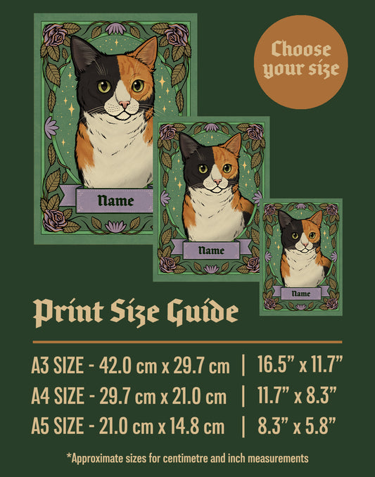 Calico Cat | Add Your Own Custom Pet Name | Fine Art Print