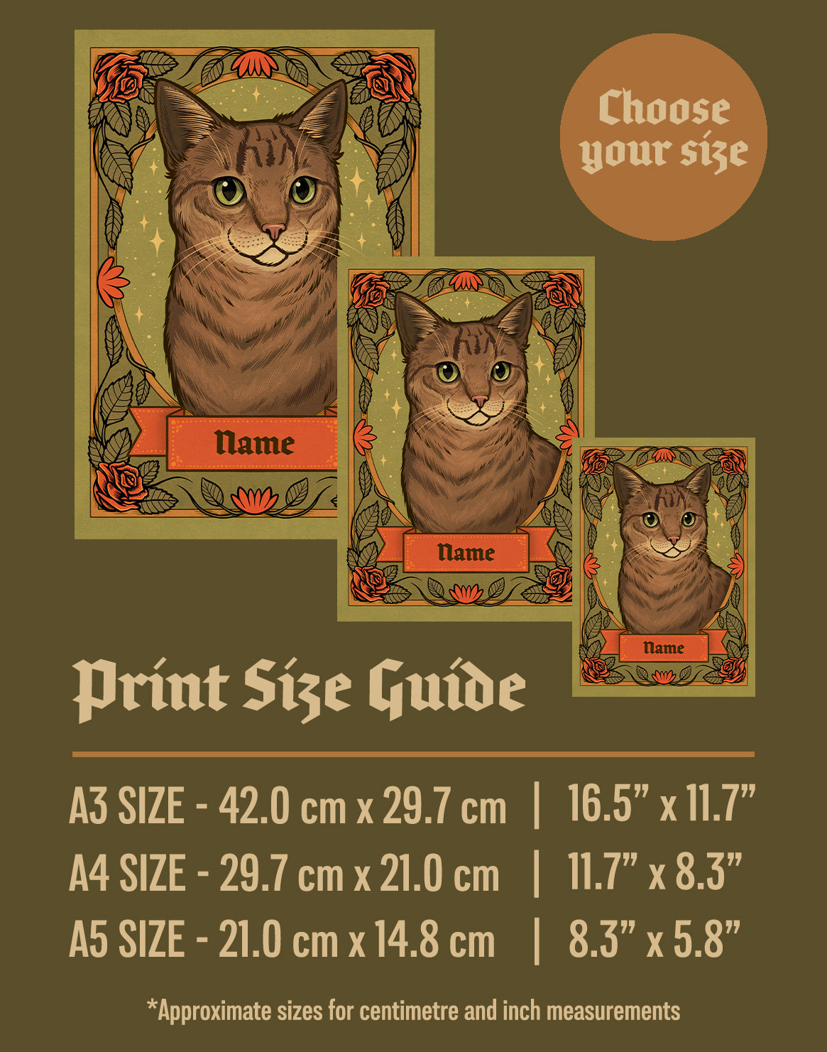 Tabby Cat | Add Your Own Custom Pet Name | Fine Art Print