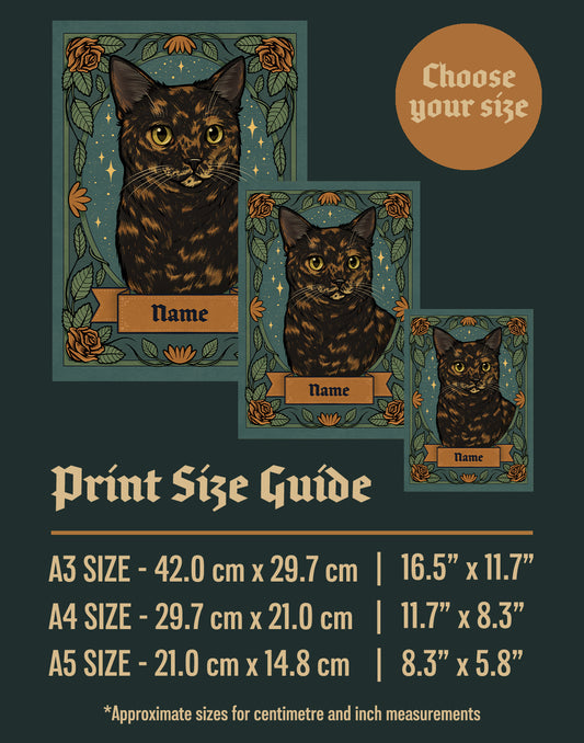 Tortie Cat | Add Your Own Custom Pet Name | Fine Art Print