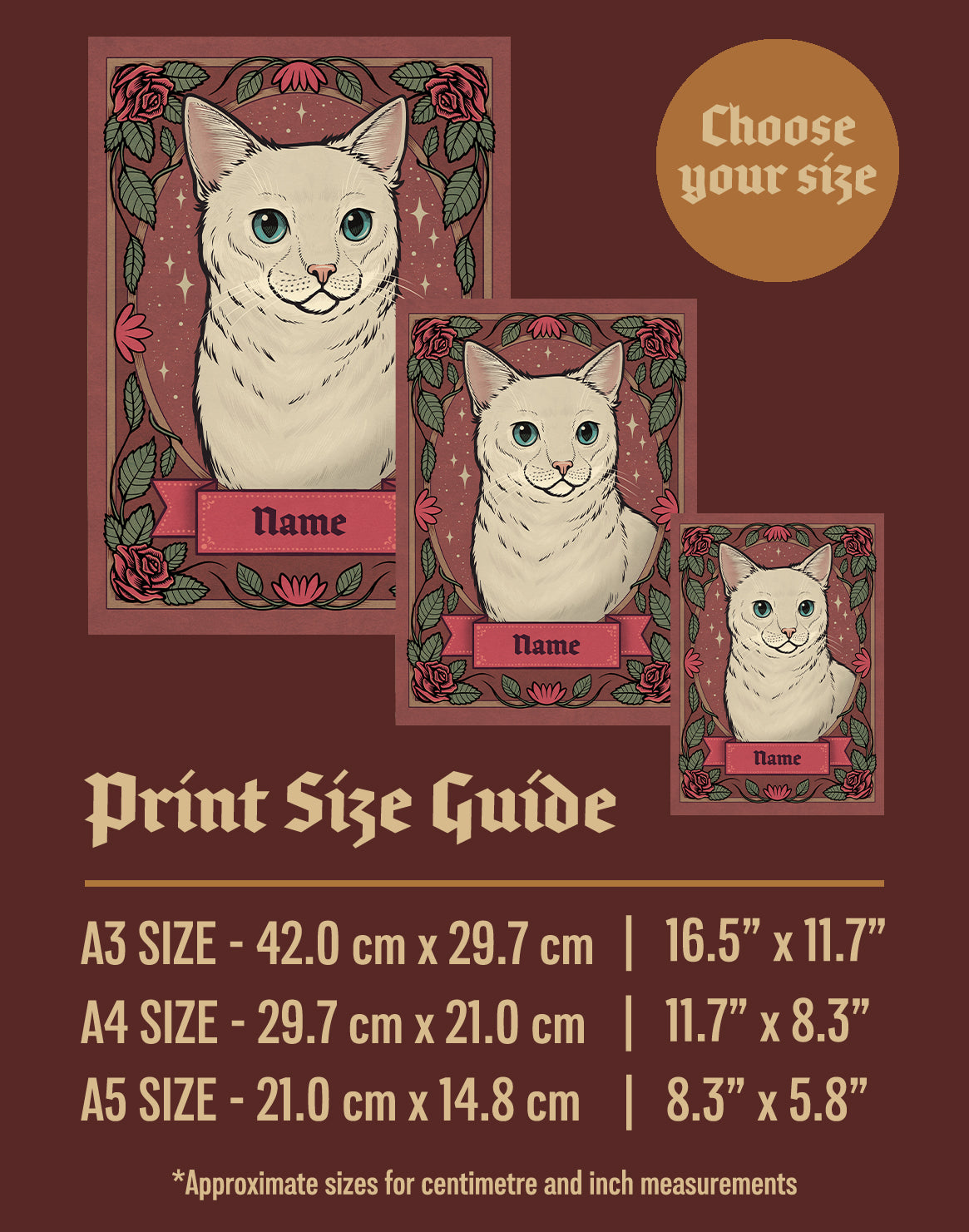 White Cat | Add Your Own Custom Pet Name | Fine Art Print